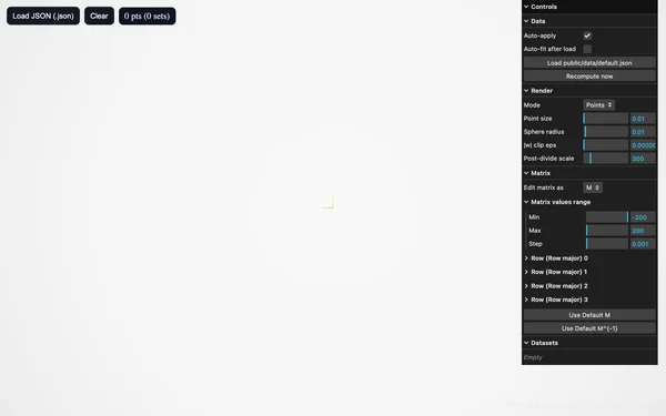Projective Point Cloud Viewer